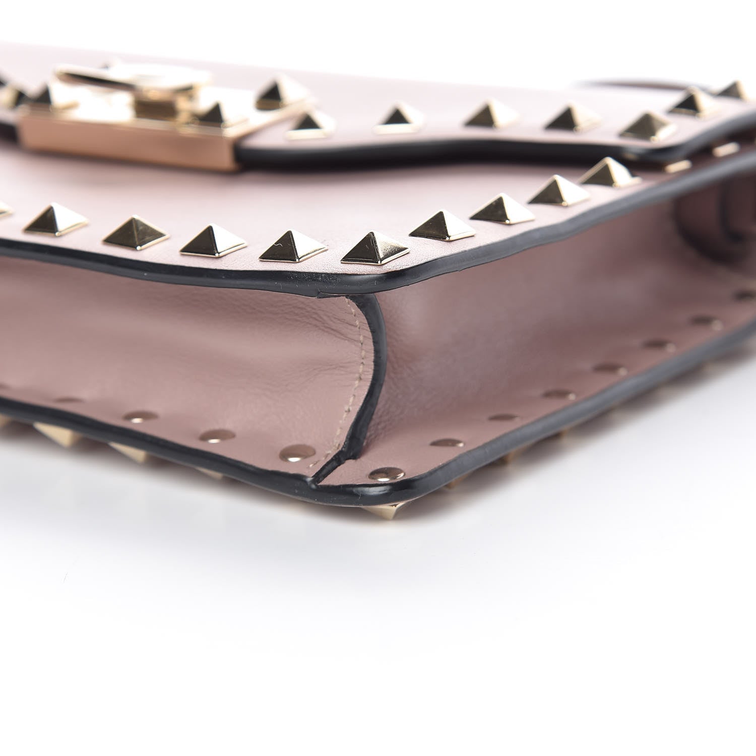 Valentino Garavani Vitello Rockstud Shoulder Flap Bag Poudre 8 of 9