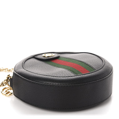 Gucci Grained Calfskin Web Mini Ophidia Round Shoulder Bag Black 4 of 10