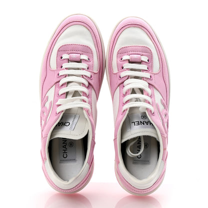 Chanel Cotton Sneakers 39 Pink White 2 of 10