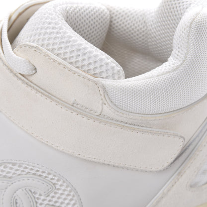 Chanel Suede Calfskin Neoprene High Top CC Sneakers 39 White Multicolor 8 of 8