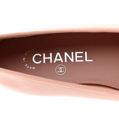 Chanel Lambskin Cap Toe CC Ballerina Flats 37.5 Light Pink Dark Pink 7 of 9