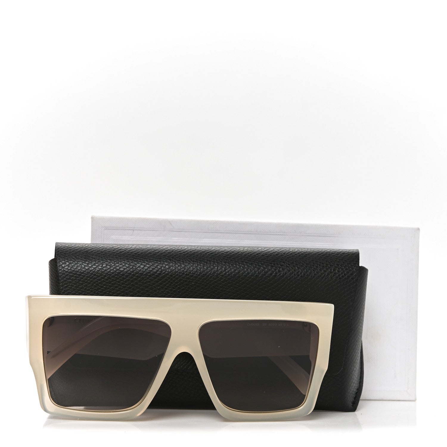 Celine Acetate Flat Top Rectangular Sunglasses CL40092I Transparent White 7 of 7