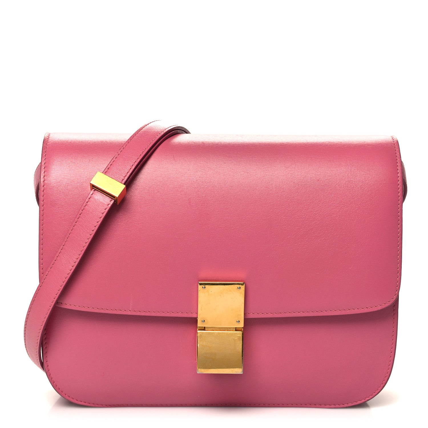Celine Smooth Calfskin Medium Classic Box Flap Bag Pink 1 of 12