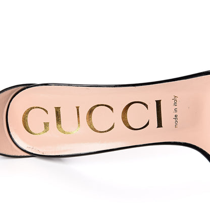 Gucci Patent Crystal Sandals 38.5 Black 7 of 8