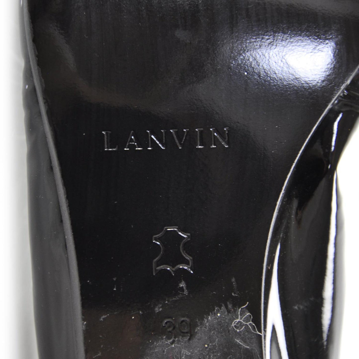 Patent Leather Elastic Ballet Flats 39 Black