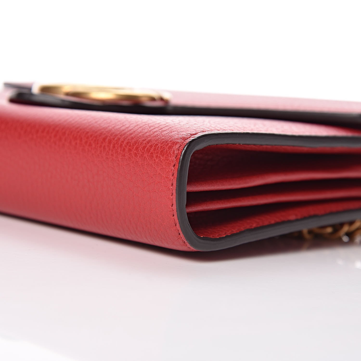 Gucci Calfskin GG Marmont Chain Wallet Vulcanic Red 10 of 10