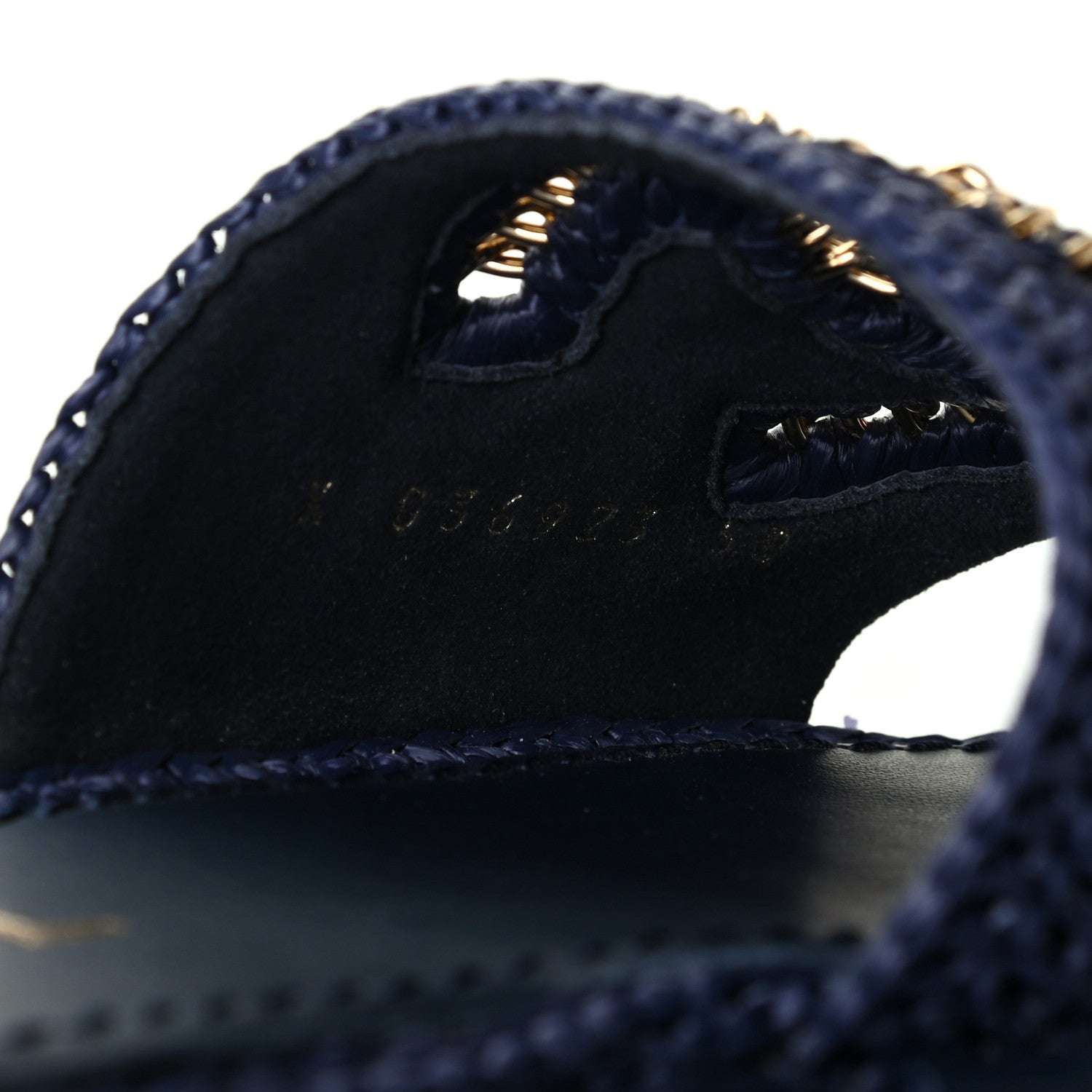 Chanel Braided Cord CC Mules 38 Navy Blue 8 of 9