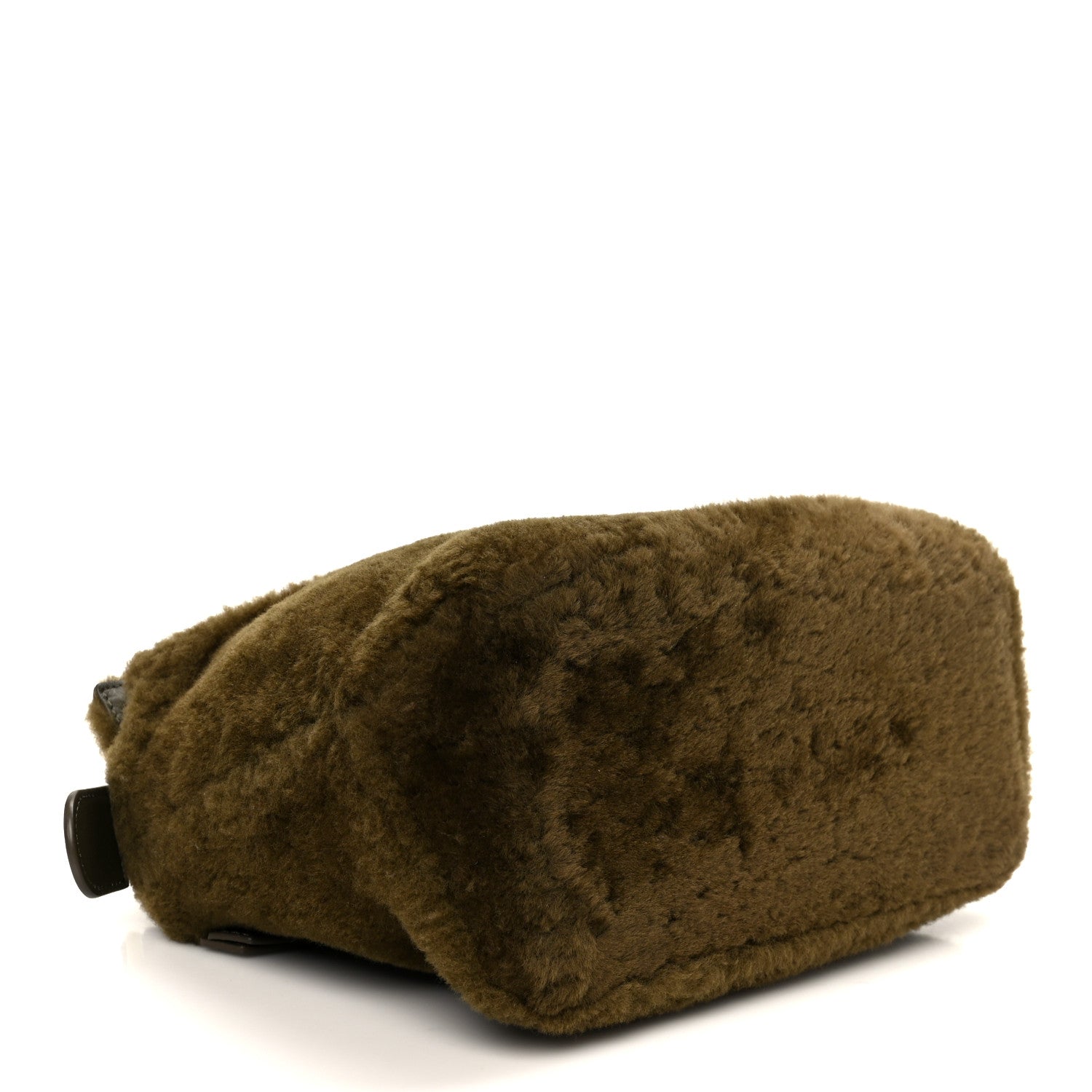 Loewe Shearling Small Puzzle Edge Bag Dark Khaki 1836086