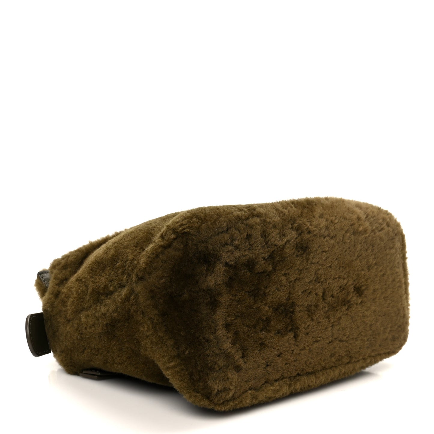 Shearling Small Puzzle Edge Bag Dark Khaki