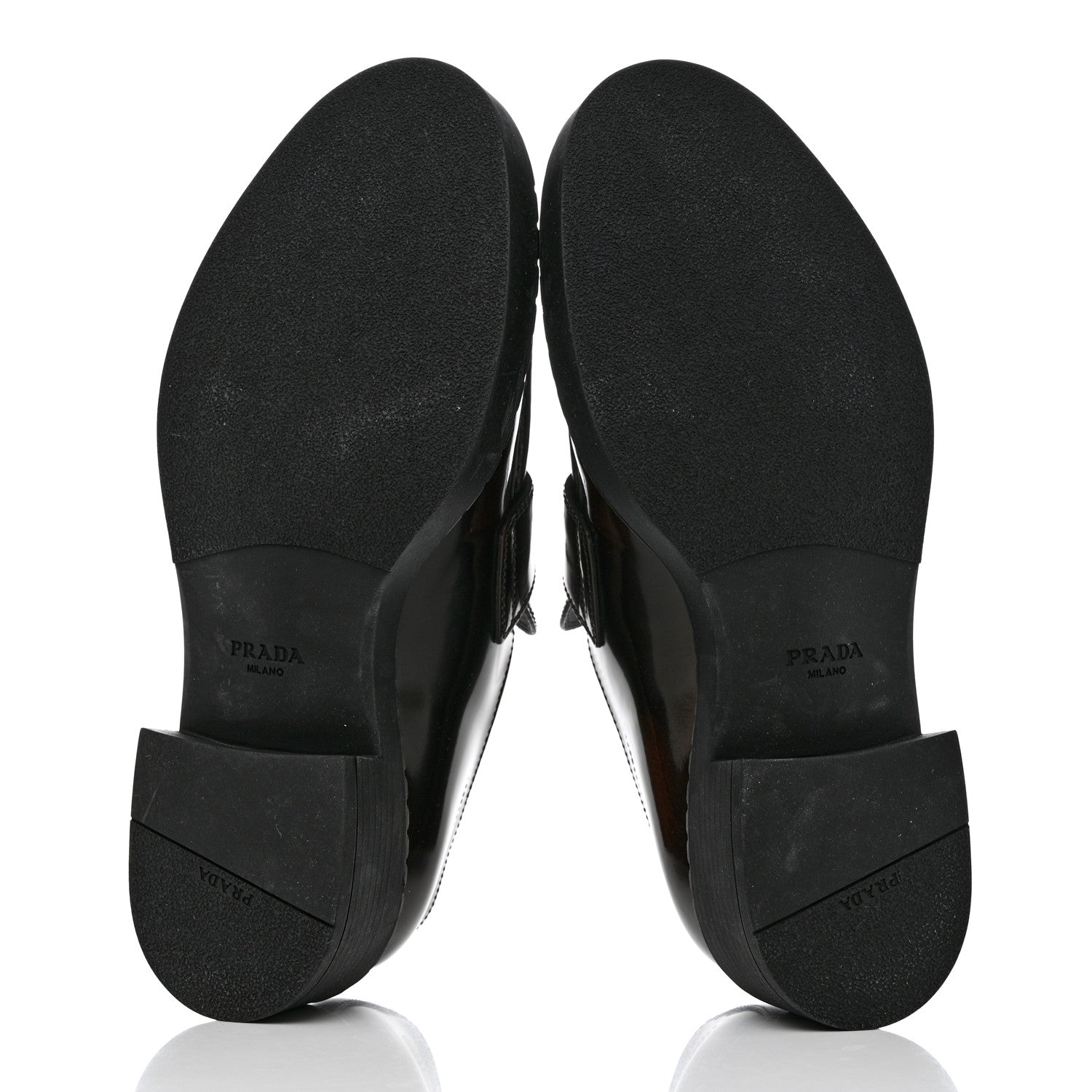 Prada Spazzolato Metal Triangle Logo 50mm Loafers 40.5 Bruciatio Fume 5 of 9