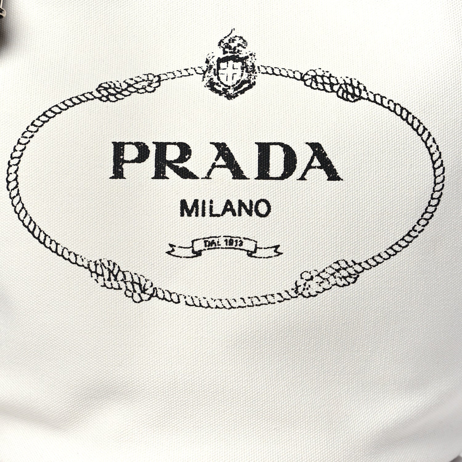 Prada Canapa Logo Bucket Tote White 8 of 11