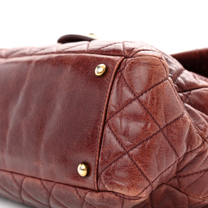 Chanel Glazed Calfskin Castle Rock Large Flap Burgundy 10 of 12