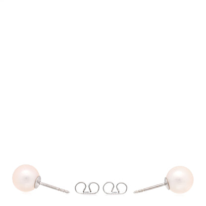 Tiffany 18K White Gold Cultured Pearl 8-8.5mm Earrings 3 of 5