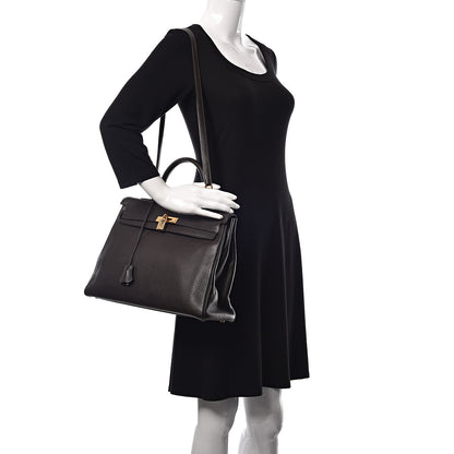 Hermes Taurillon Clemence Kelly Retourne 35 Chocolate 2 of 38
