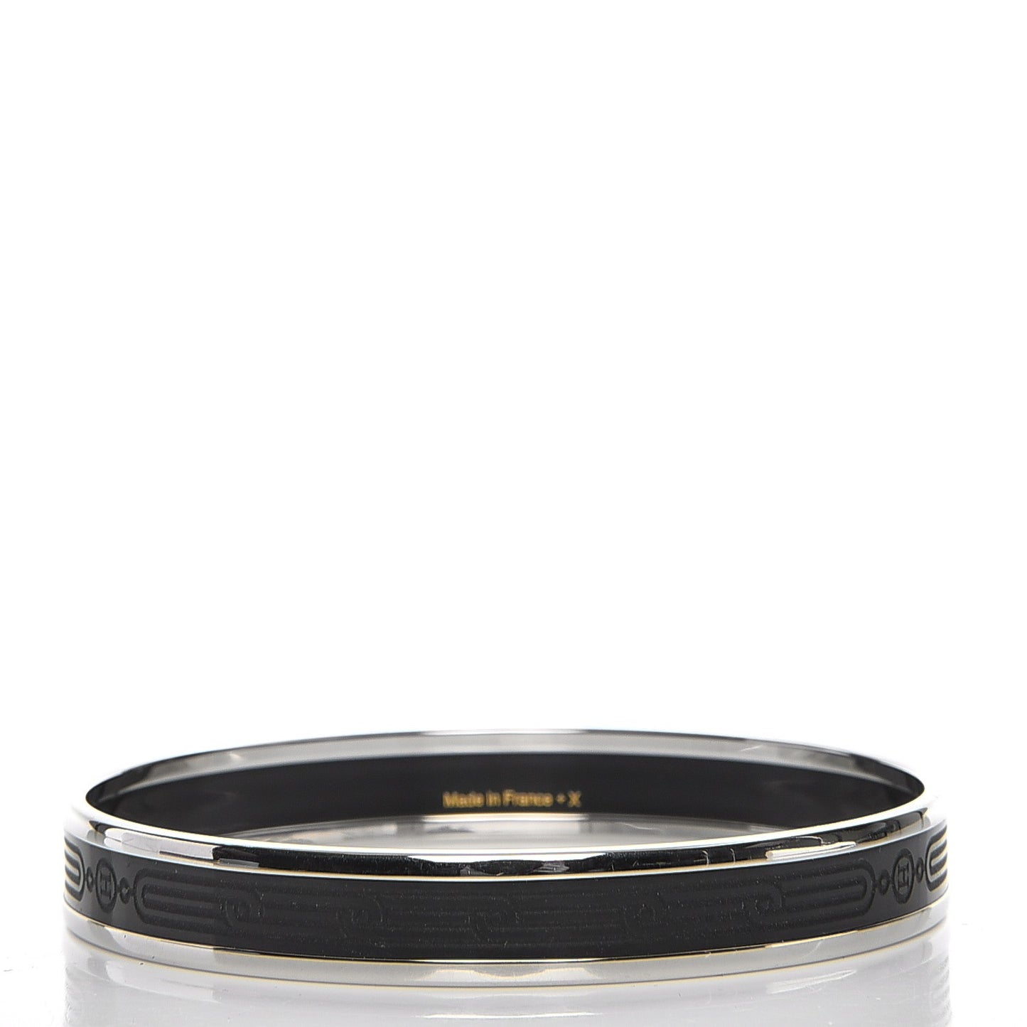 Enamel Printed Narrow Sellier Bracelet 65 Black