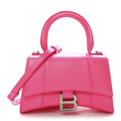 Balenciaga Shiny Box Calfskin Hourglass Top Handle Bag XS Hot Pink 1 of 11