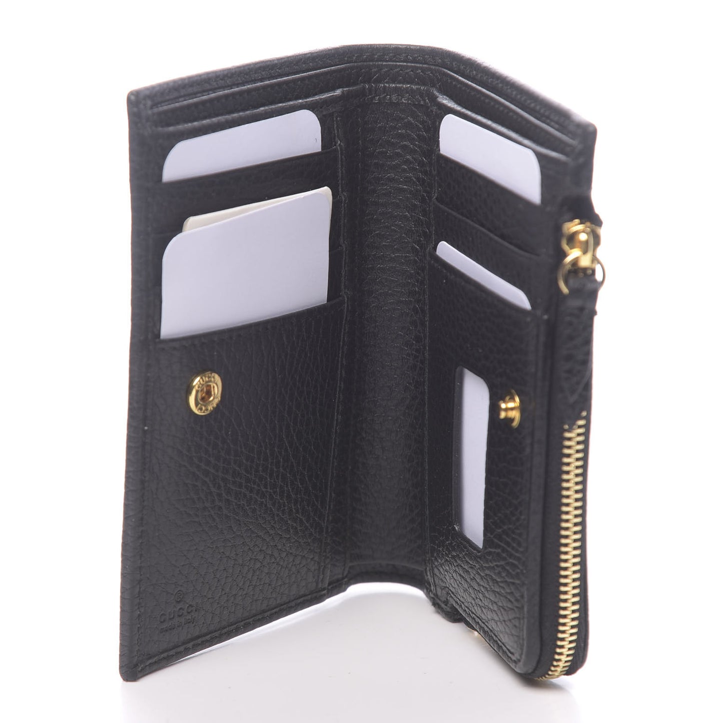 Dollar Calfskin GG Marmont Zipped Wallet Black