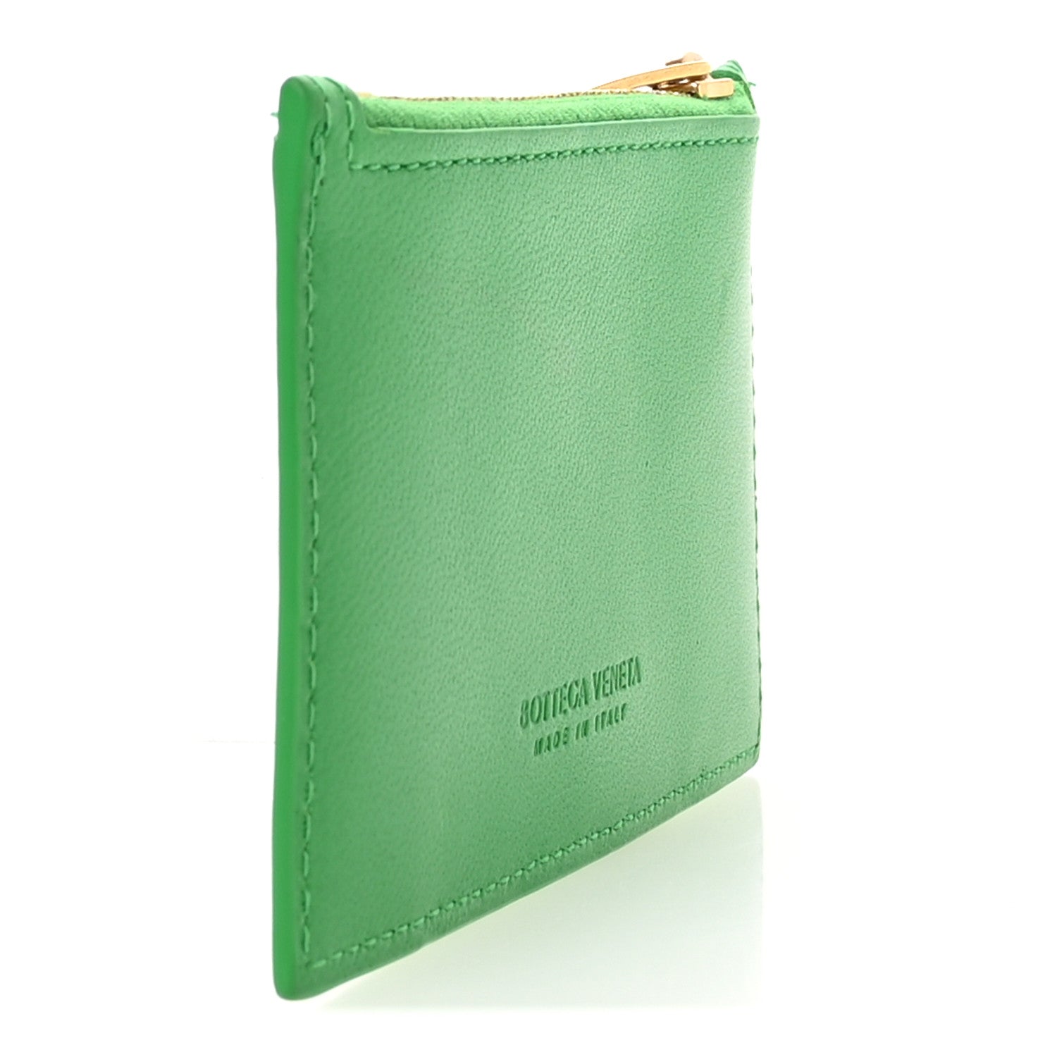 Bottega Veneta Nappa Intrecciato Zipped Card Case Parakeet 1810828