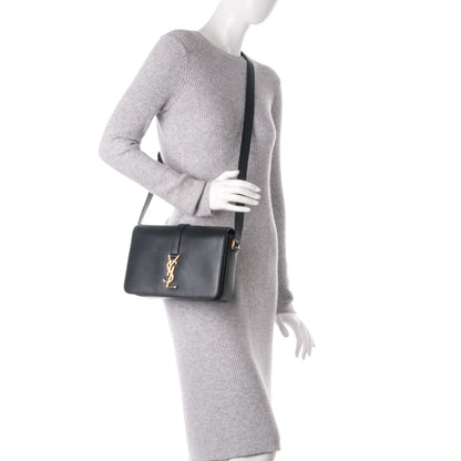 Saint Laurent Smooth Calfskin Medium Classic Monogram Universite Bag Black 2 of 6