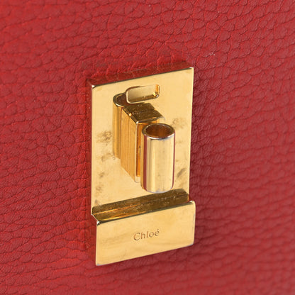 Chloe Grained Lambskin Drew Shoulder Bag Plaid Red 15 of 15