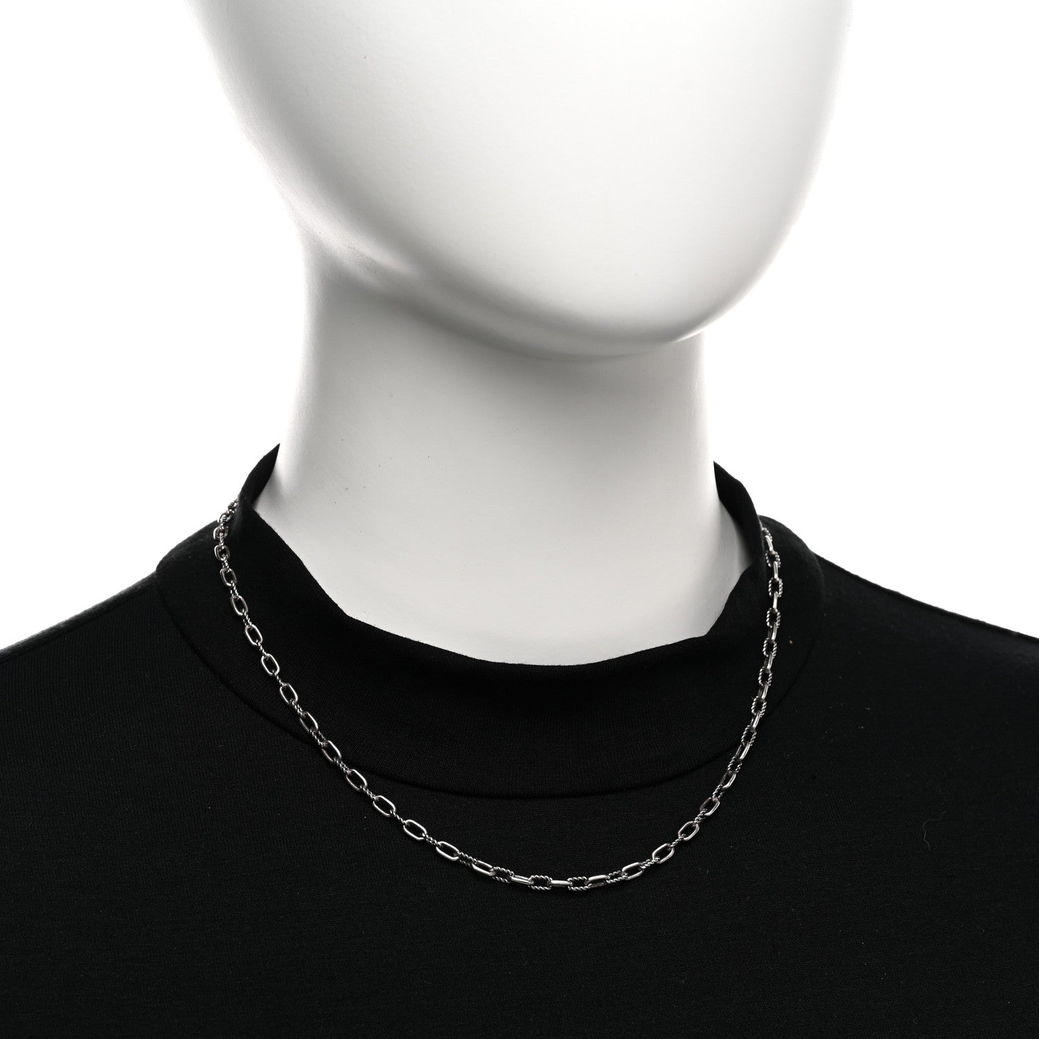 David Yurman Sterling Silver 18K Yellow Gold Madison Three Ring Chain Necklace 2 of 5
