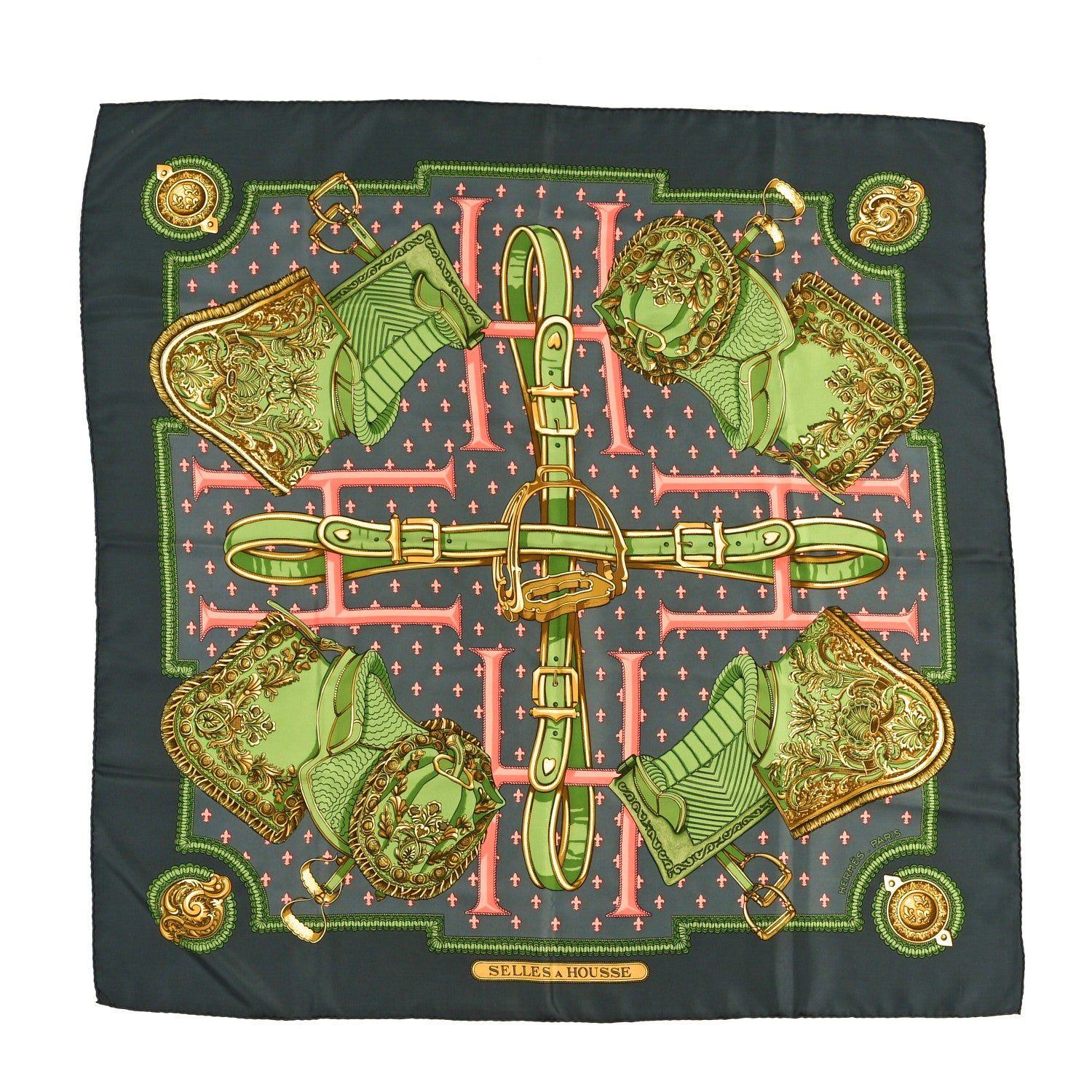 Hermes Silk Selles A Housse Scarf 90 1 of 4