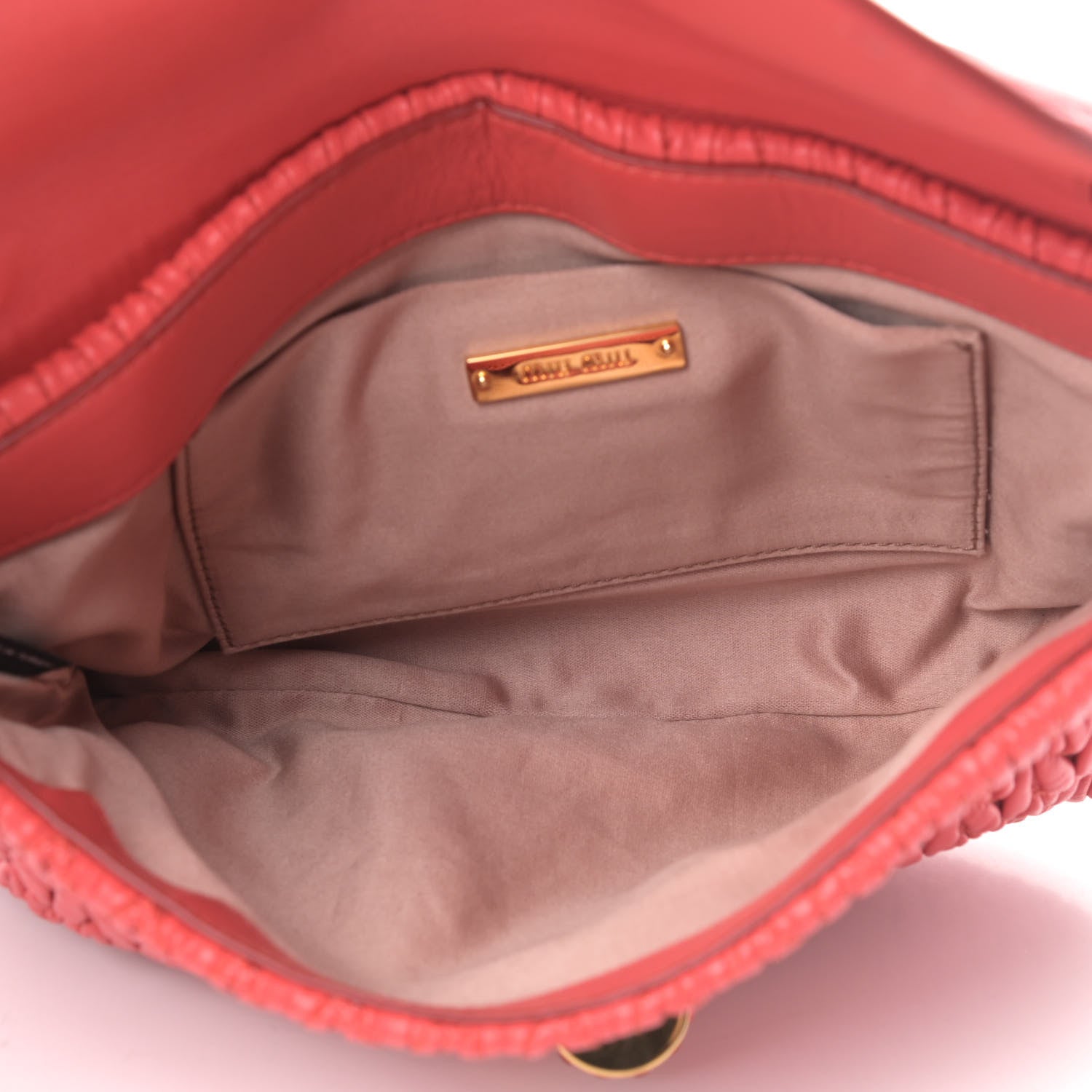 Miu Miu Nappa Matelasse Crystal Shoulder Bag Lacca 4 of 7