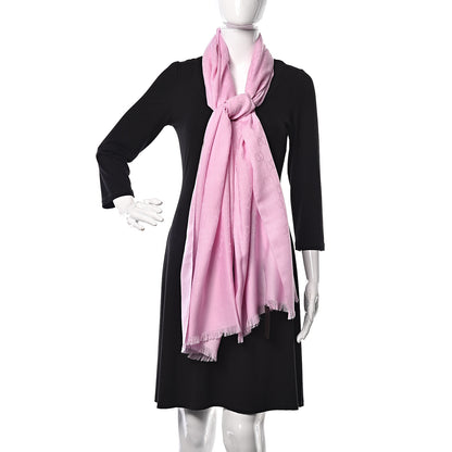 Gucci Wool Silk GG Monogram GGNat Plus Scarf Rose 2 of 4