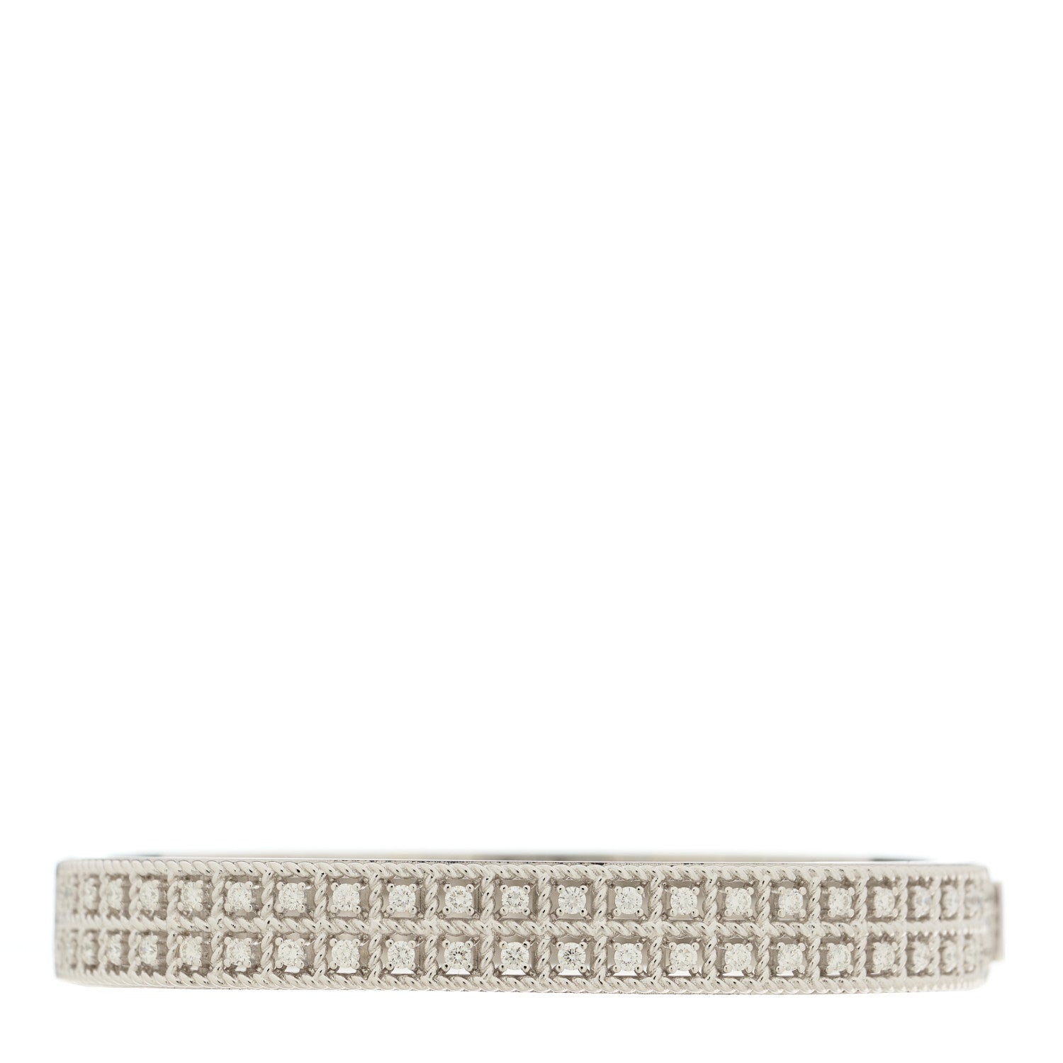 Roberto Coin 18K White Gold Diamond Byzantine Barocco Bangle Bracelet 1 of 4