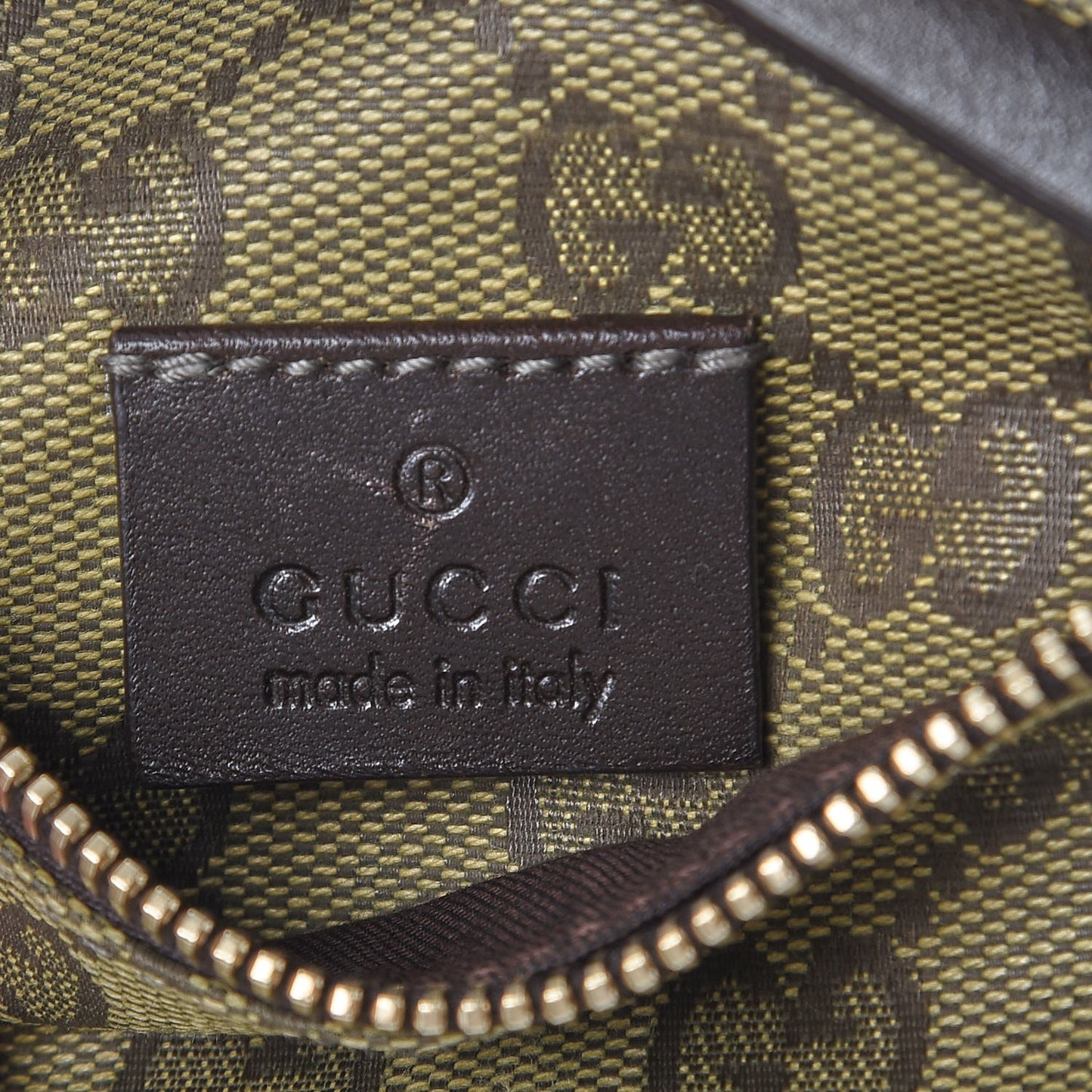 GG Monogram Web Double Pocket Belt Bag Green Dark Brown