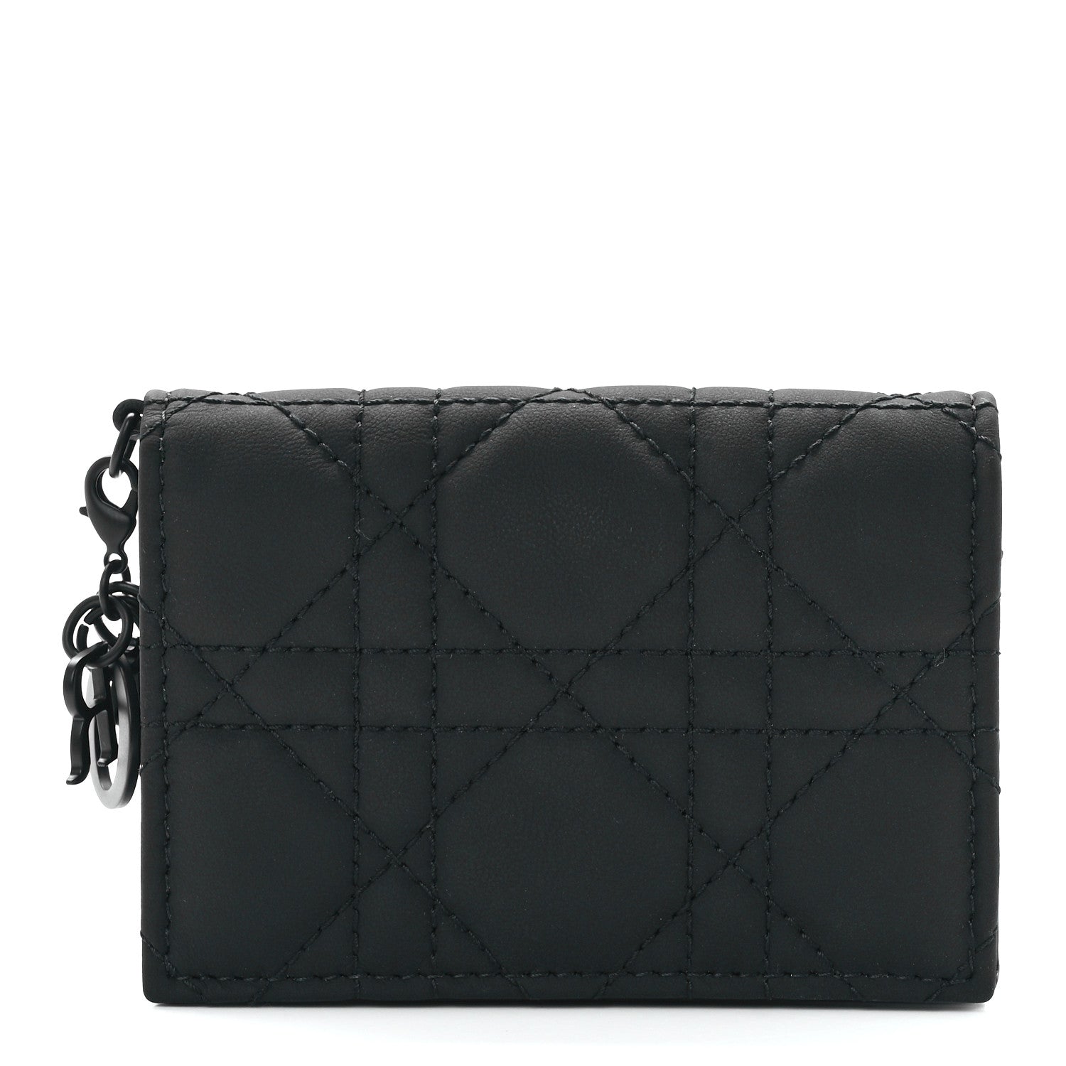 Christian Dior Ultra Matte Calfskin Small Lady Dior Flap Card Holder Black 1 of 11