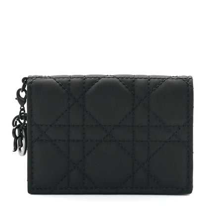 Christian Dior Ultra Matte Calfskin Small Lady Dior Flap Card Holder Black 1 of 11