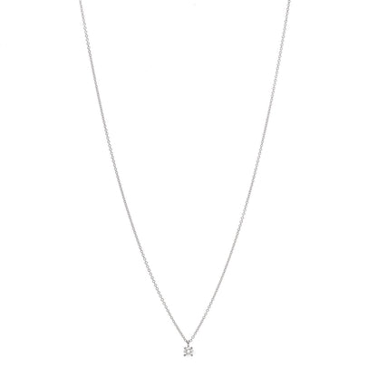 Tiffany Platinum Diamond .20ct Solitaire Pendant Necklace 1 of 5