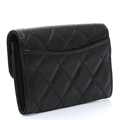 Chanel Caviar Quilted Flap Card Holder Wallet Black 3 of 8