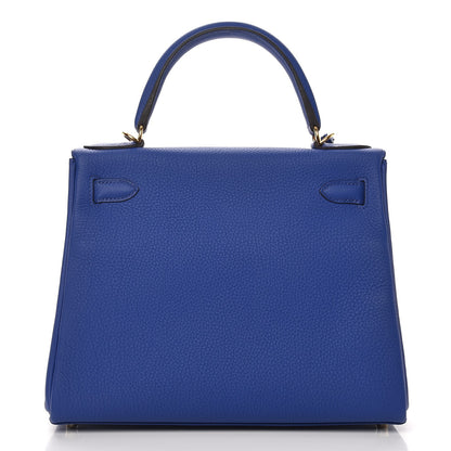 Hermes Togo Kelly Retourne 28 Bleu Electrique 10 of 32