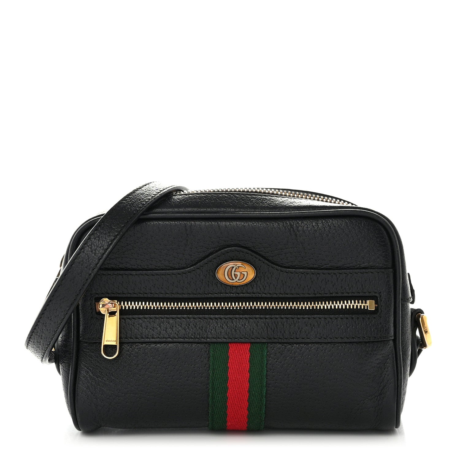 Gucci Calfskin Web Mini Ophidia Shoulder Bag Black 1 of 12