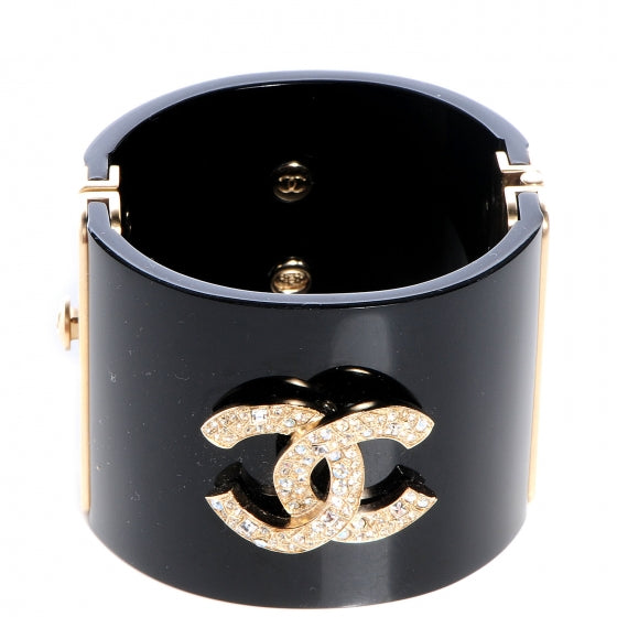 Resin Crystal CC Cuff Black Gold
