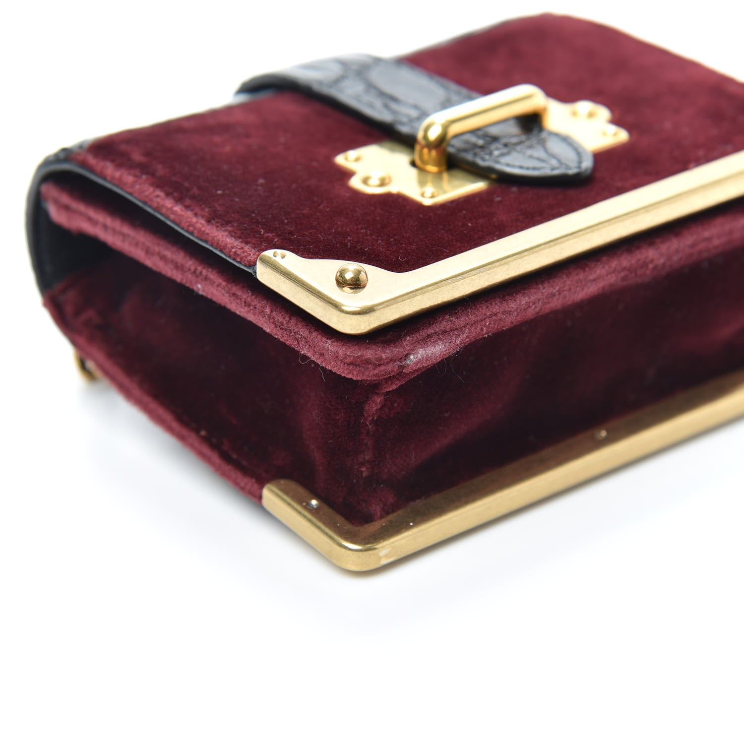 Prada Velvet Crocodile Micro Cahier Bag Ribes Black 7 of 8