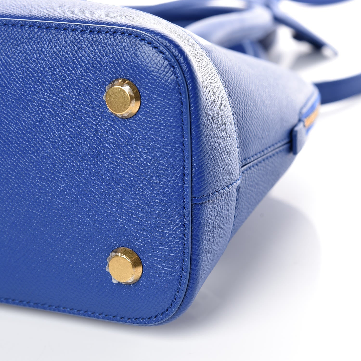 Balenciaga Signature Grained Calfskin Logo S Ville Top Handle Bag Bleu Roi White 6 of 11