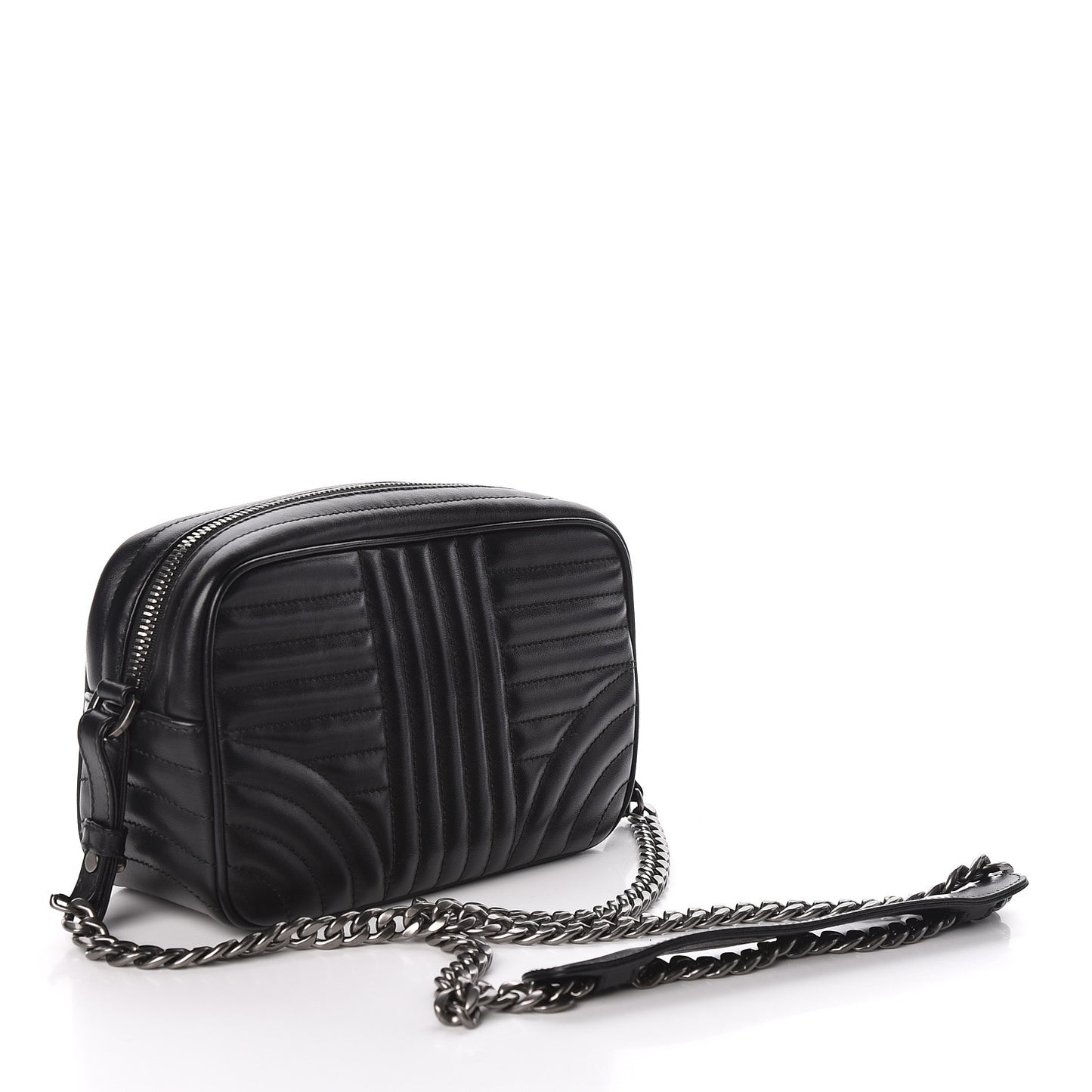 Soft Calfskin Diagramme Crossbody Bag Black