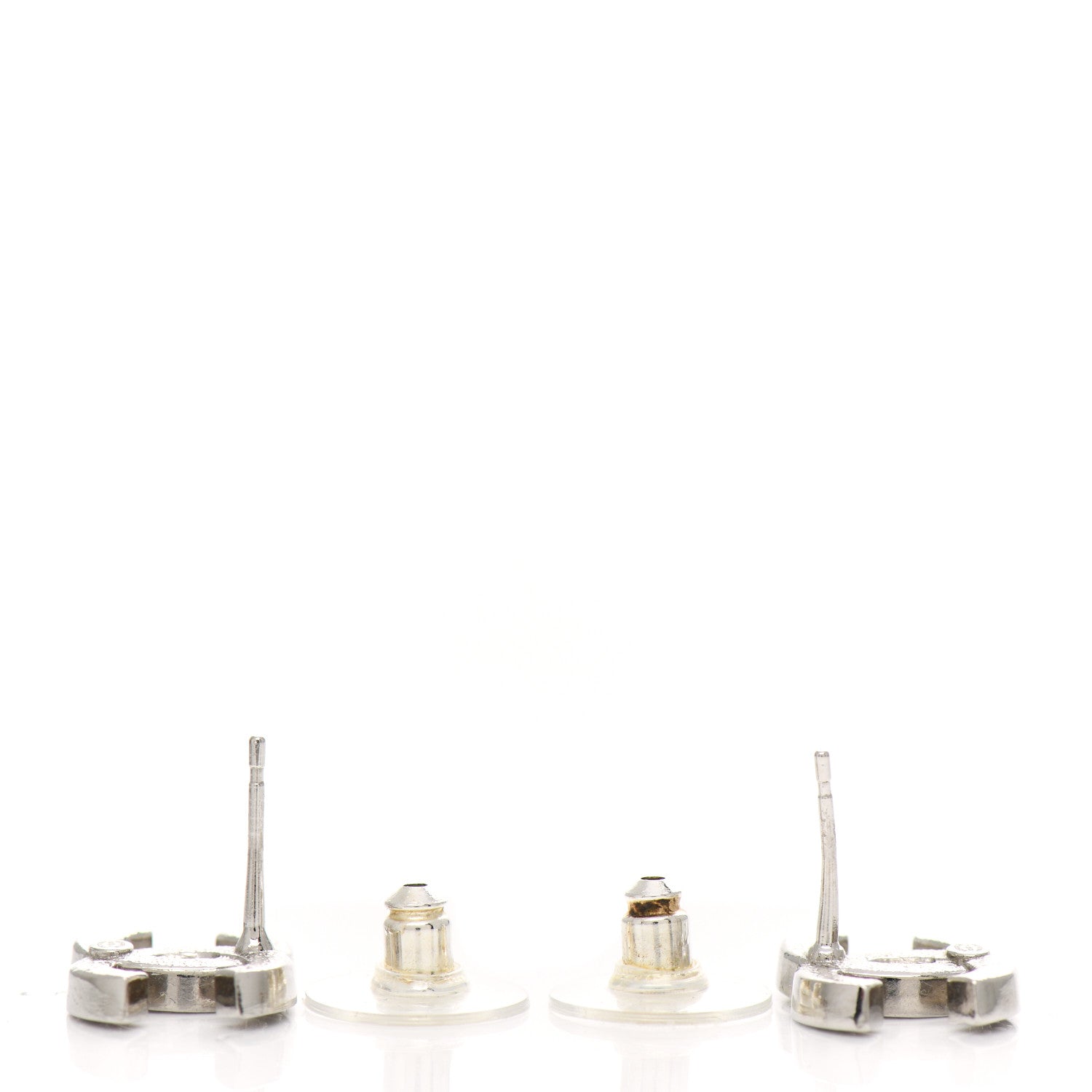 Chanel Crystal CC Earrings Silver Black 4 of 4