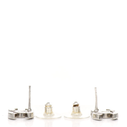 Chanel Crystal CC Earrings Silver Black 4 of 4