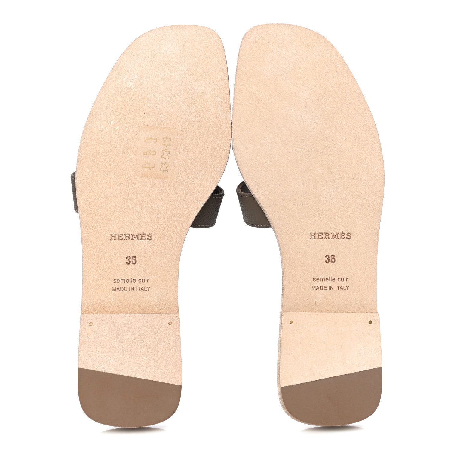 Hermes Epsom Oran Sandals 36 Etoupe 5 of 11