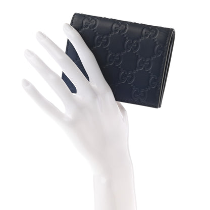 Gucci Guccissima Card Case Wallet Blue 2 of 8