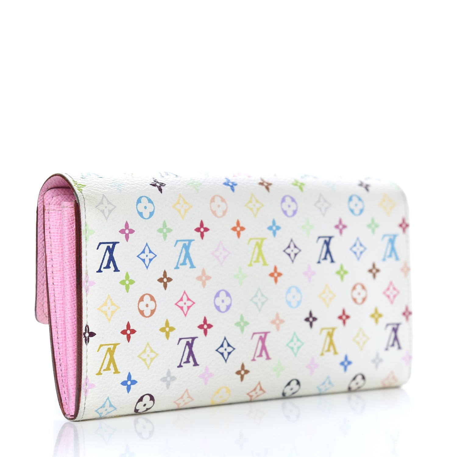 Louis Vuitton Monogram Multicolor Sarah Wallet White Litchi 3 of 9