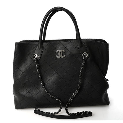 Chanel Grained Vegetal Calfskin Urban Shopping Tote Black 1 of 11