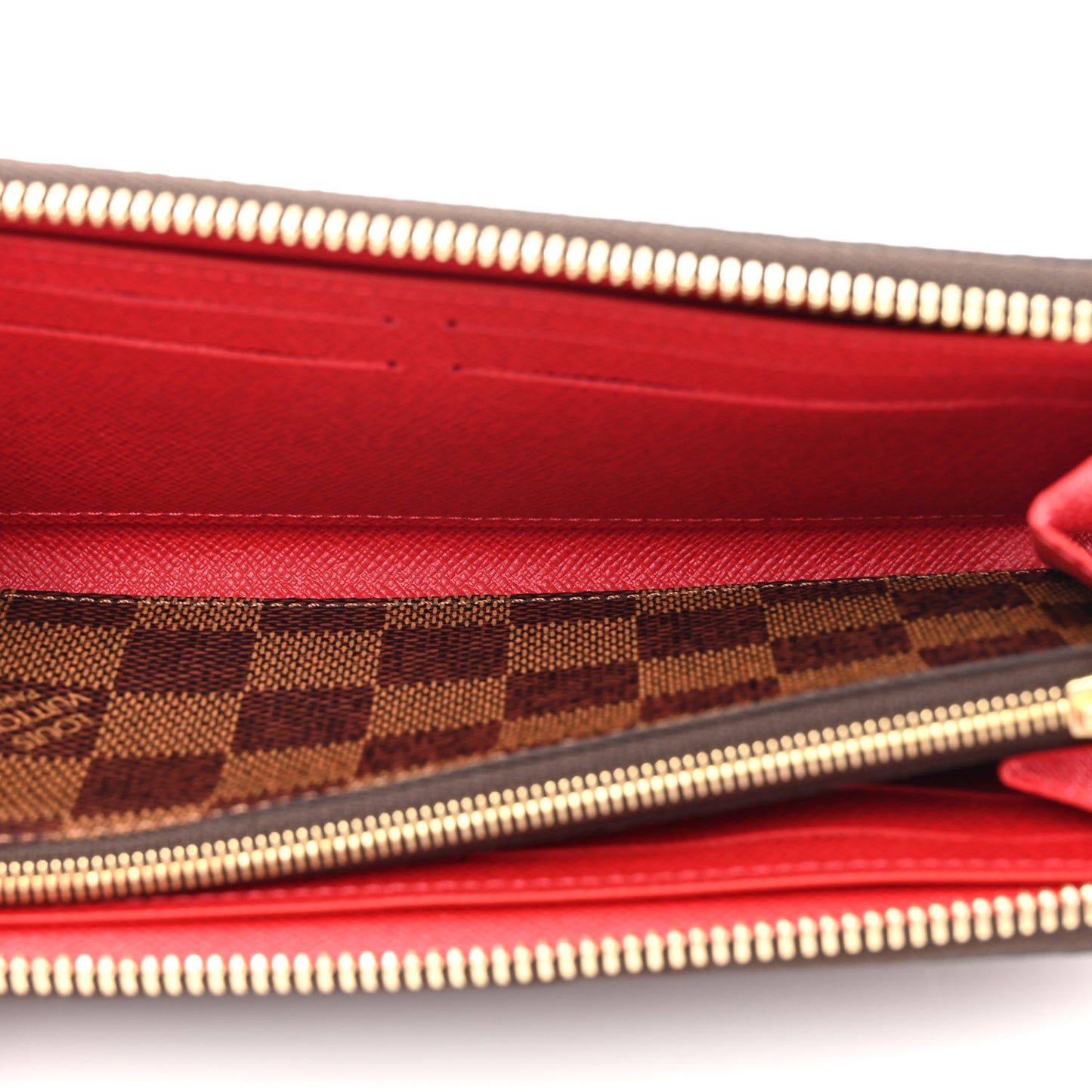 Damier Ebene Clemence Wallet Cherry