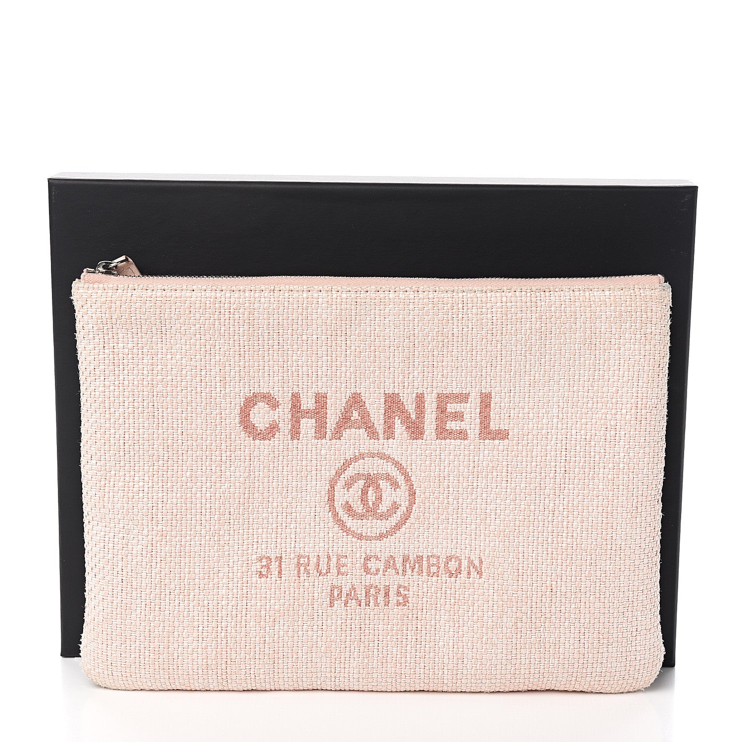 Chanel Canvas Medium Deauville Cosmetic Pouch Pink 7 of 7