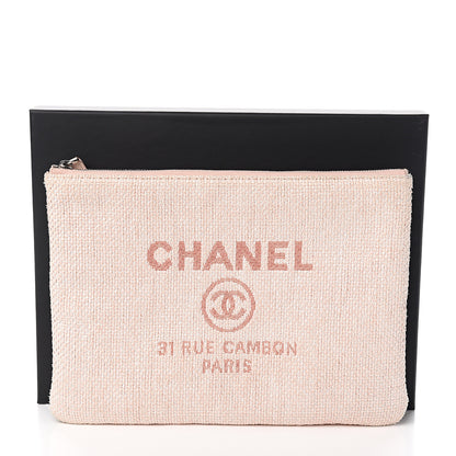 Chanel Canvas Medium Deauville Cosmetic Pouch Pink 7 of 7