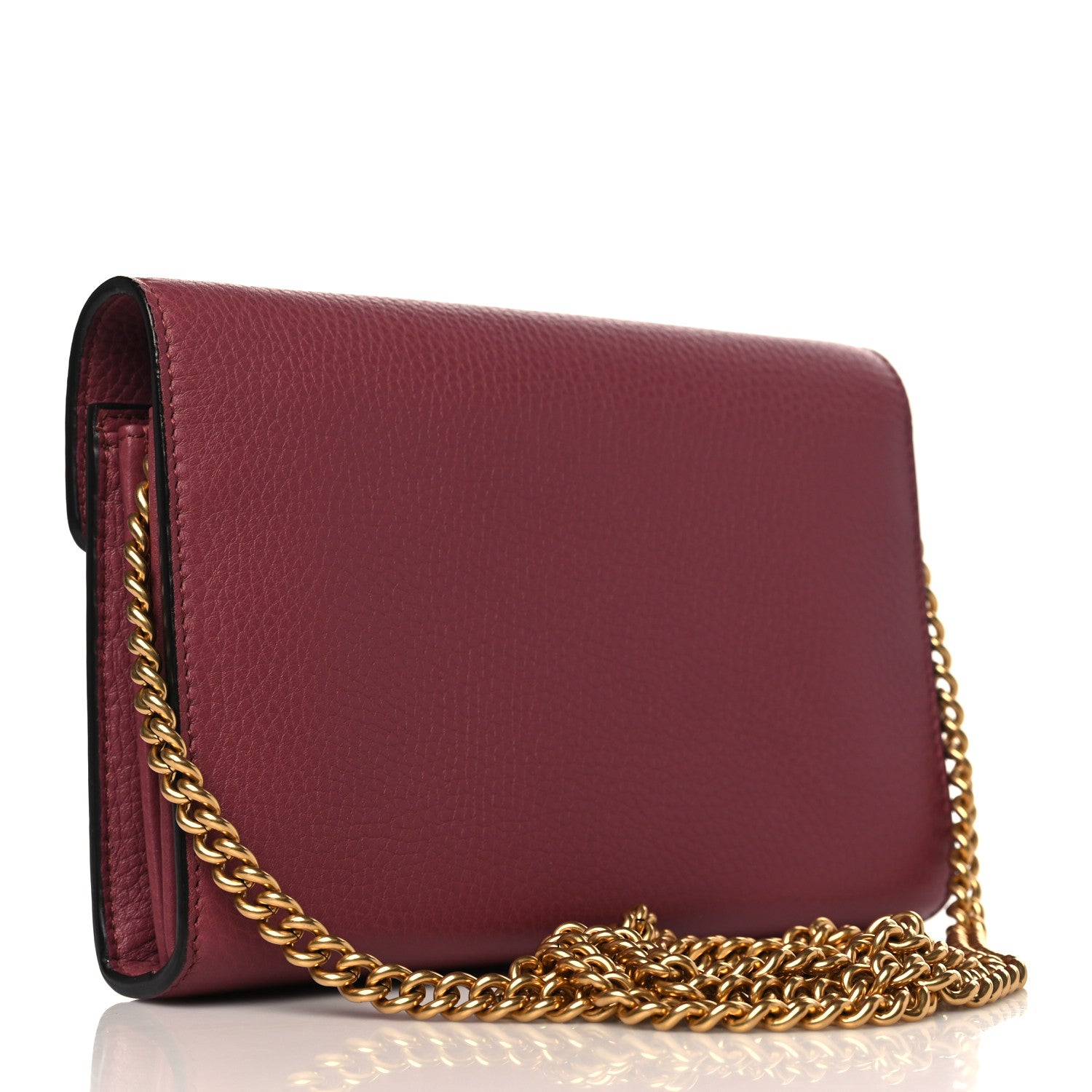 Gucci Cellarius Calfskin GG Marmont Chain Wallet Dry Rose 3 of 9